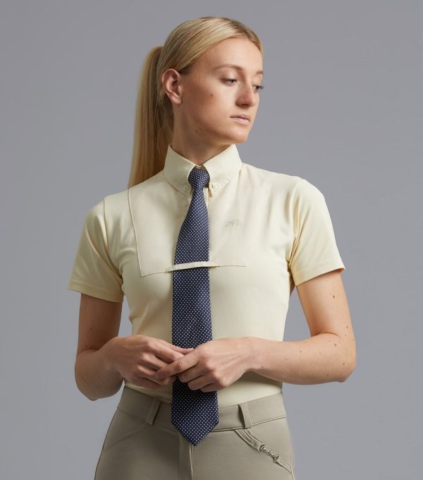 Polo de concours en lycra femme Premier Equine Rossini - beige/white
